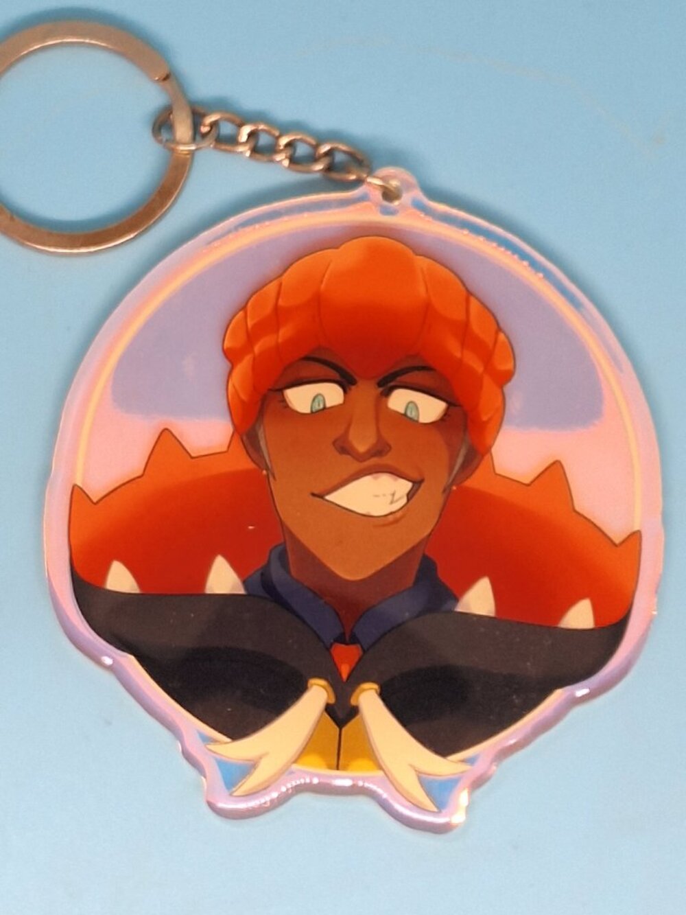 Pokemon Sword/Shield Gym Leader Raihan Holographic Charm Keychain Keyring